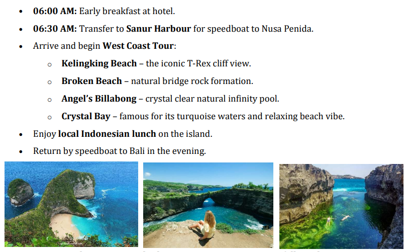 Day 03: Nusa Penida Island Tour with Local Lunch