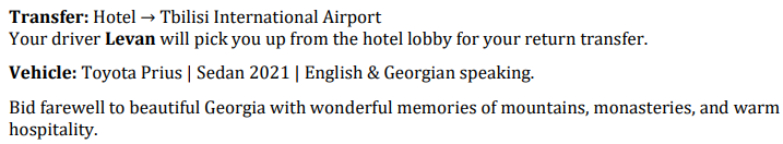 DEPARTURE FROM GEORGIA