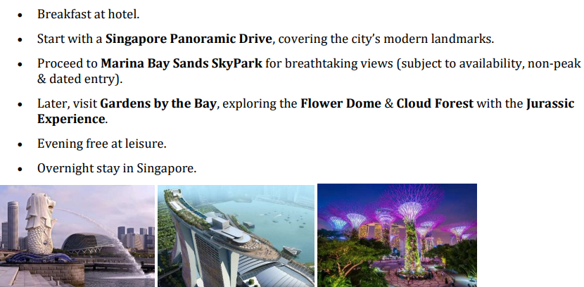 Singapore Panoramic Drive, Marina Bay Sands SkyPark & Gardens by the Bay